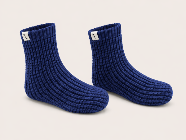 After Tracks - Merino Waffle House Socks (French Navy)